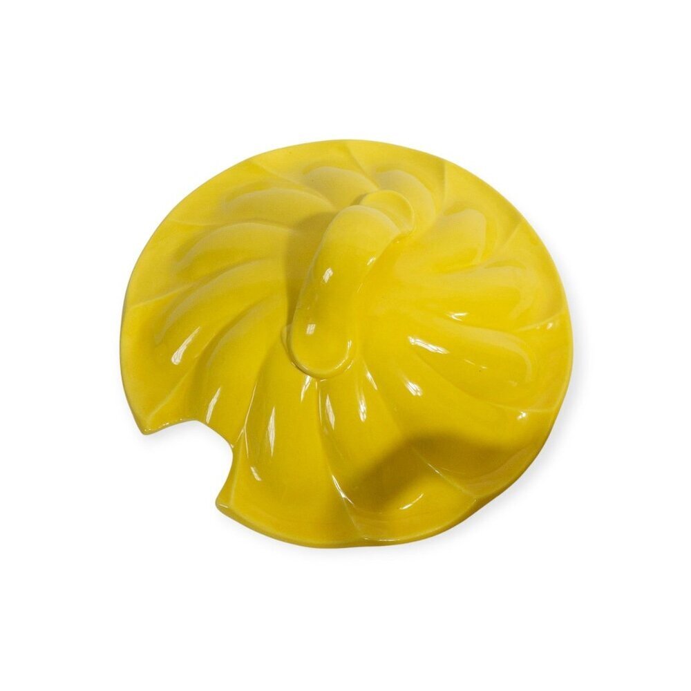 Vintage Sunshine Yellow Ceramic Tureen Set With Lid Matching Plate & Serving Spo - Picture 7 of 16